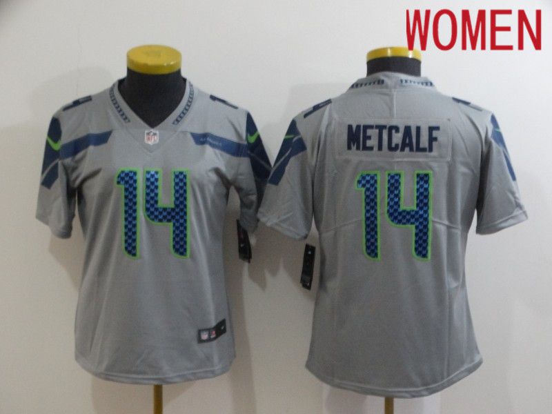 Women Seattle Seahawks #14 Metcalf Grey Nike Vapor Untouchable Limited 2020 NFL Nike Jerseys->dallas cowboys->NFL Jersey